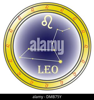 zodiac sign leo Stock Vector