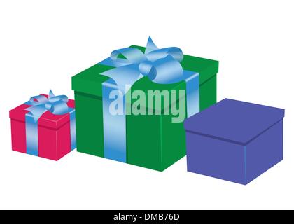 Three boxes with presents Stock Vector