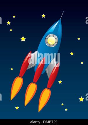 rocket ship in space Stock Vector