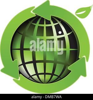 globe and green arrows Stock Vector