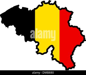 Illustration of flag in map of Belgium Stock Vector Image & Art - Alamy