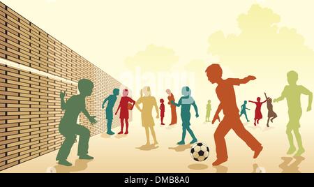 Schoolyard football Stock Vector