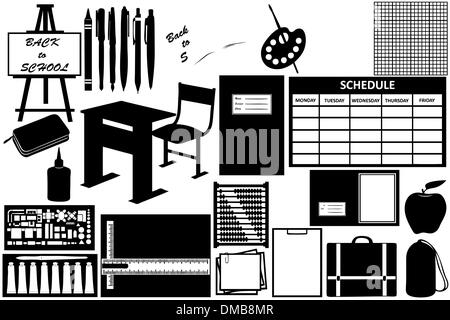 Different Objects For School Stock Vector
