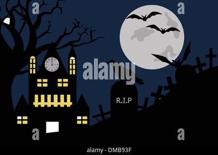 Halloween castle Stock Vector