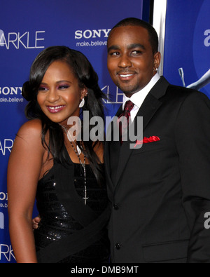 Bobbi Kristina Brown Nick Gordon Los Angeles Premiere of 'Sparkle' - Inside Arrivals Los Angeles California - 16.08.12 Stock Photo