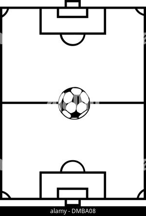 soccer field clipart black and white