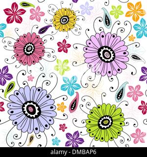 Seamless white floral pattern Stock Vector