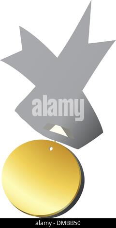 Realistic Gold Medal with red ribbon Vector, 1st Golden Award, 1st ...