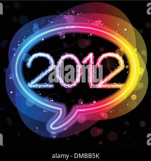 2012 Lights Speech Bubble Stock Vector