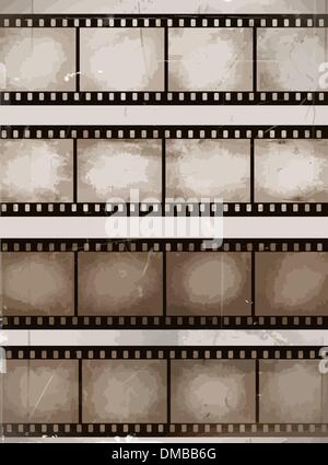 Cinema film strips, old movie reel frame, filmstrip roll. Vintage