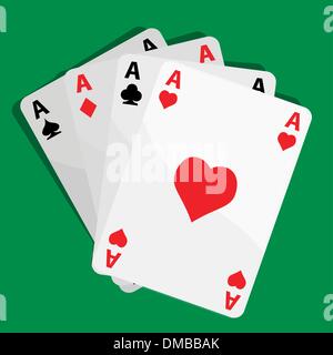 Four aces playing cards poker winner hand 12596981 Vector Art at