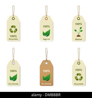 Recyclable and natural tags Stock Vector