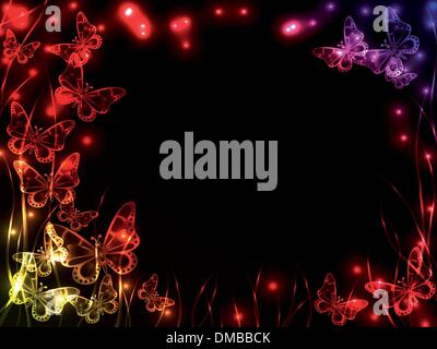 Frame made of plasma butterflies Stock Vector