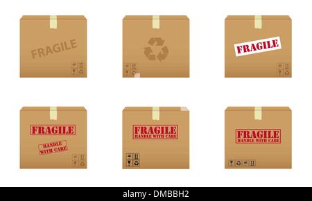 Collection of cardboard boxes Stock Vector