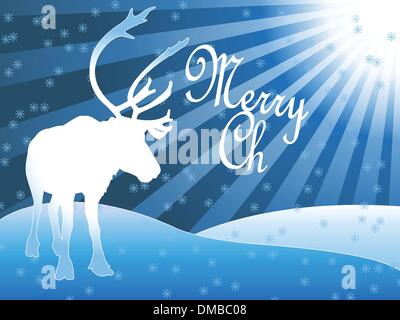 Caribou reindeer Christmas theme Stock Vector