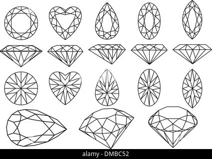 vector diamond set Stock Vector