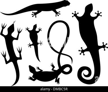 Lizard silhouettes Stock Vector