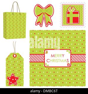 polka dot christmas set Stock Vector