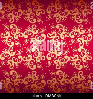 red seamless floral vector background Stock Vector