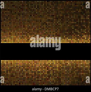 Multicolor abstract lights gold disco background. Square pixel m Stock Vector