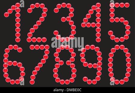 red numbers Stock Vector