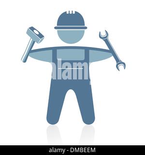craftsman with tools Stock Vector