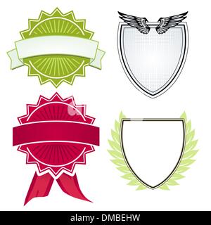Various shields and crests Stock Vector