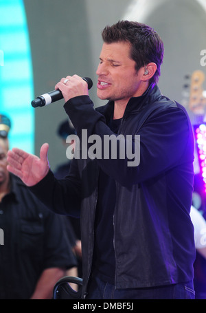 Justin Jeffre 98 Degrees re-unite to perform live at Rockefeller Plaza as  part of Toyota Concert Series New York City USA Stock Photo - Alamy