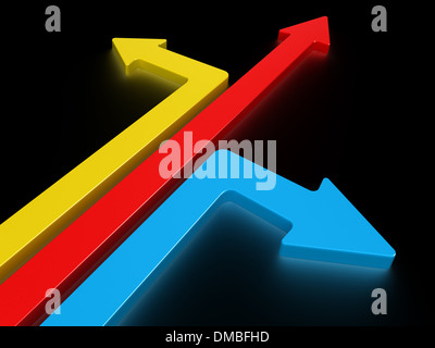 Arrows in three directions Stock Photo