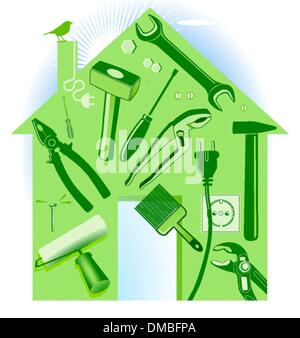 hand tool house Stock Vector