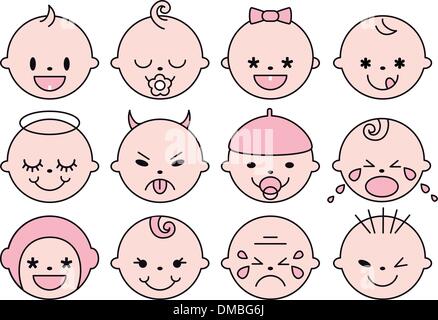 baby faces, vector Stock Vector