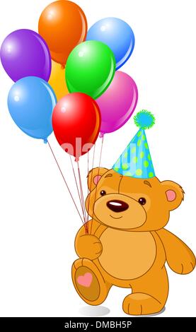 Teddy Bear with balloons Stock Vector