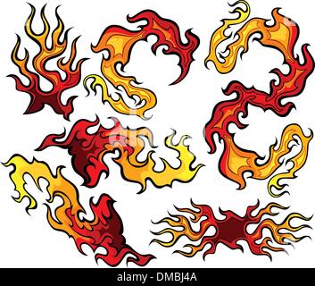 Fire and Flames Vector Icon Ilustrations Stock Vector