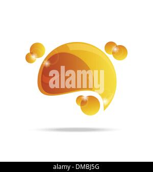 Blank speech bubble on yellow background. Banner template. Vector ...