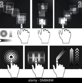 Touch screen gesture, interface Stock Vector