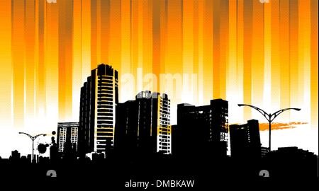 Cityscapes silhouettes background Stock Vector