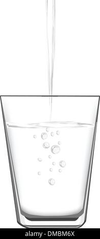 filling water into a glass Stock Vector