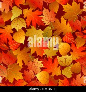 Seamless autumn leaves pattern Stock Vector