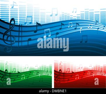 Music notes on staves Stock Vector