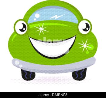 Eco green car wash isolated on white Stock Vector