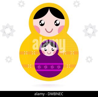 Matryoshka dolls isolated on white Stock Vector
