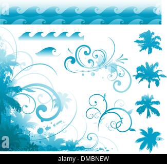 Tropical elements design Stock Vector