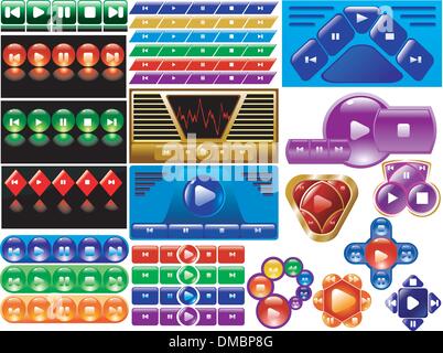 set of the colored media bars Stock Vector