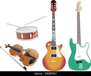 set of the different musical objects Stock Vector