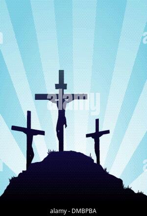 Vector illustration of a religious cross on a white background ...