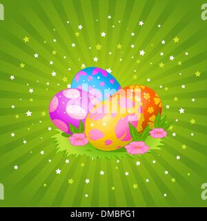 Beautiful Easter eggs background Stock Vector