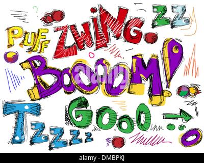 Comic Book Words Collection Stock Vector