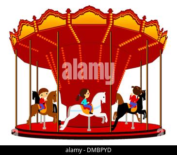 children s carousel Stock Vector