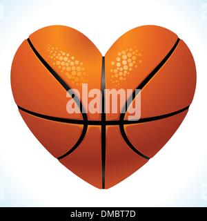 Ball for basketball in the shape of heart Stock Vector