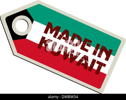 vector label Made in Kuwait Stock Vector